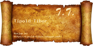 Tipold Tibor névjegykártya
